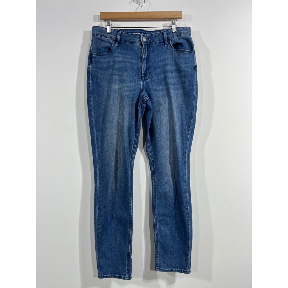 Old Navy High-Rise Straight Jeans Womens 14 Long Medium Wash Denim Streetwear